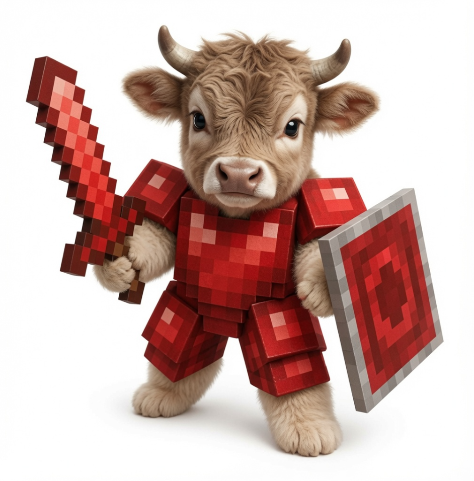 pvebull: bull calf in red pixel armor